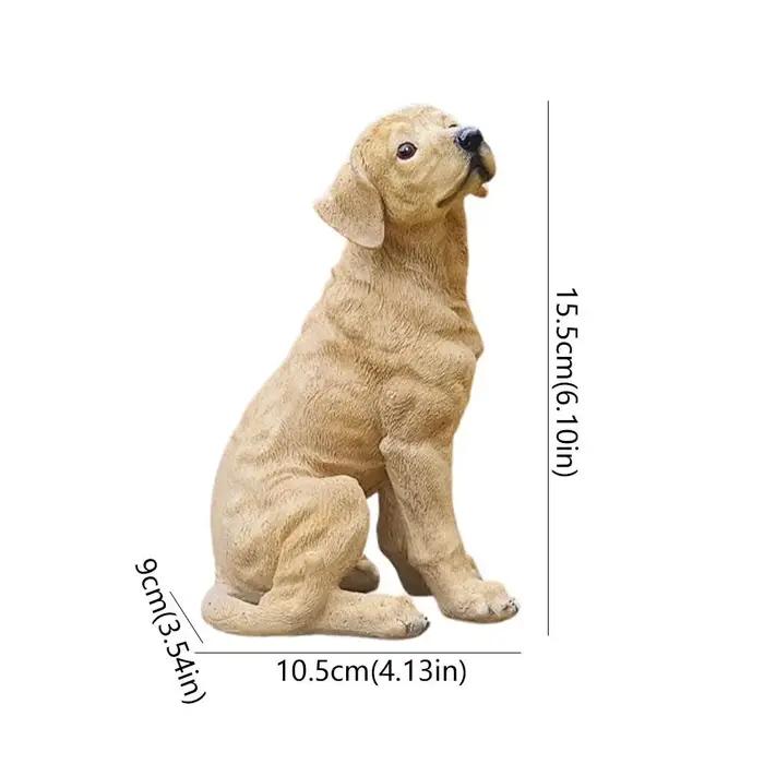 Sculpture d'animal mignon petit chien Statue à la main décorative Mini
