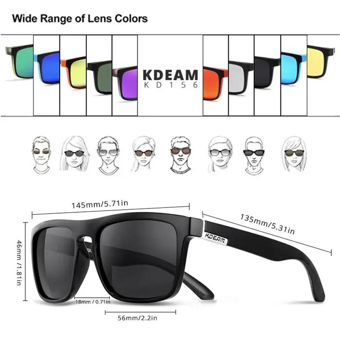 KDEAM Legend lunettes de soleil carrées lentille polarisée pour hommes femmes Sports de plein air pê
