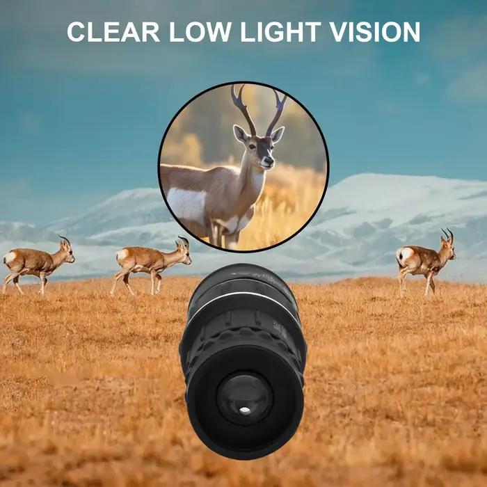 Monoculaire 16x52 Double Mise au Point Portable pour Camping Pêche Chasse Observation à Longue Portée
