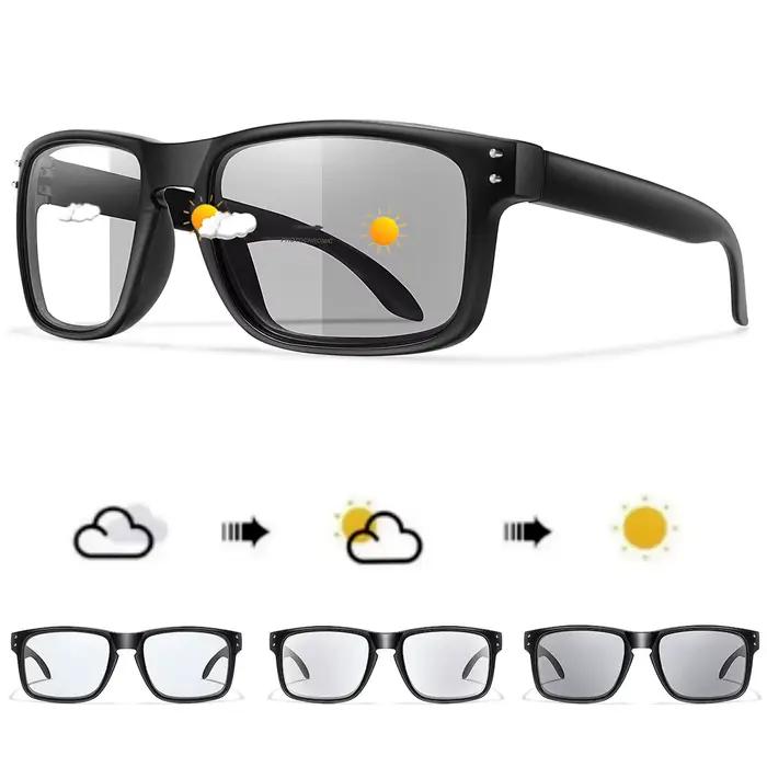 Lunettes de soleil photochromiques TAMWY pour homme et femme lunettes carrées classiques pour course en plein air randonnée pêche occasions spéciales outdoor activité sportive