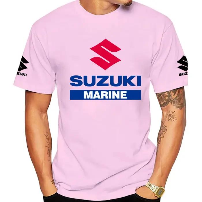 T-shirt à col rond en pur coton pour hommes Suzuki Outboards