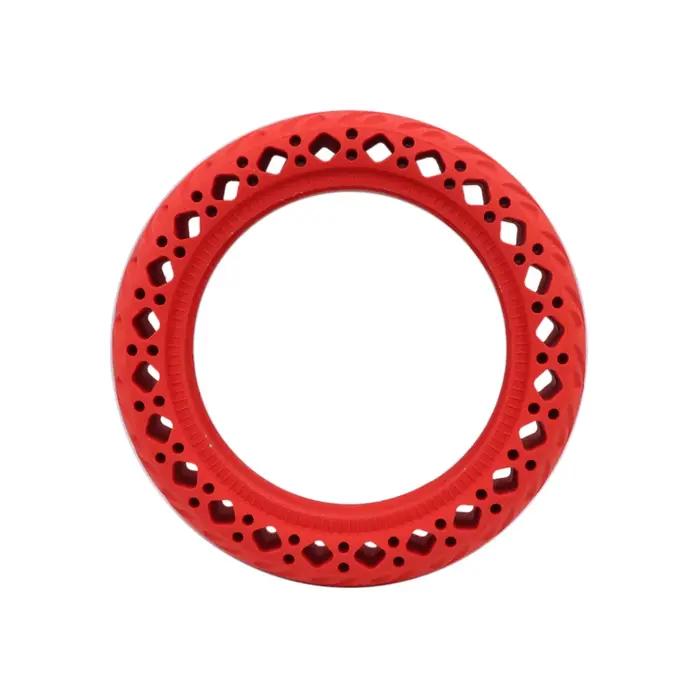 Pneu de 8.5 pouces pour Scooter électrique, amortisseur en nid d'abeille, rouge, caoutchouc solide D