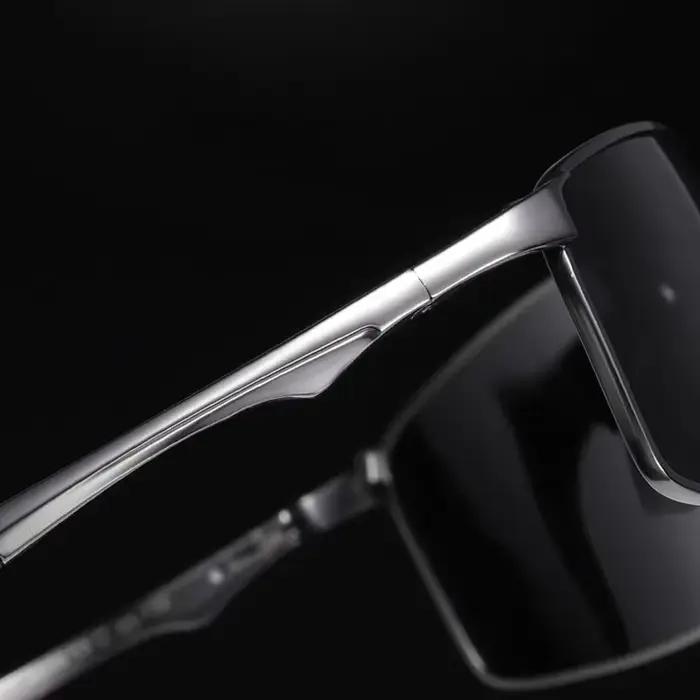 Lunettes de soleil photochromiques polarisées pour hommes, lunettes carrées en métal pour hommes, lu