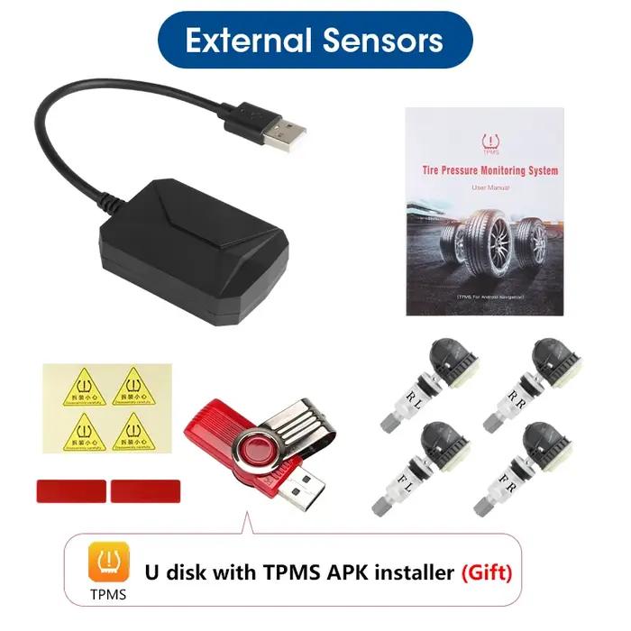JMCQ USB Android TPMS système de surveillance de la pression des pneus affichage système d'alarme in