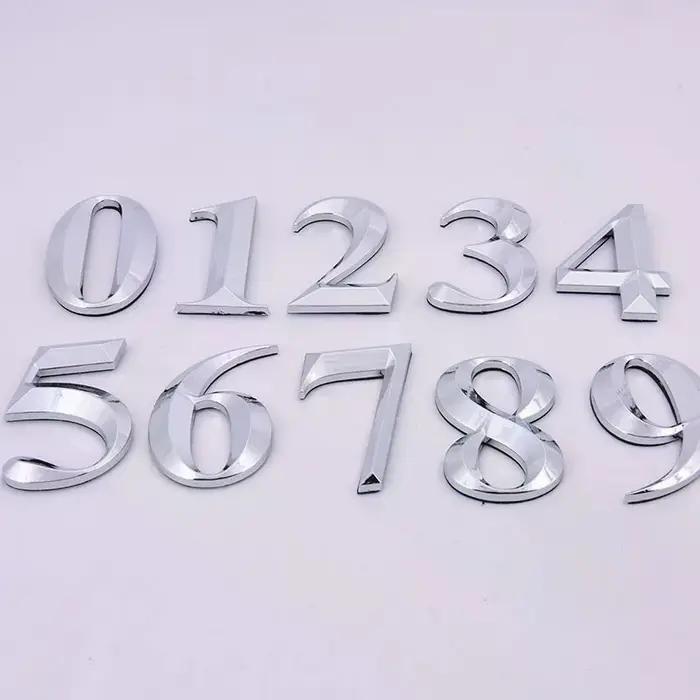 Numéro de porte auto-adhésif en ABS avec finition métallique pour maison appartement bureau hôtel occasions spéciales décoration intérieure élégante