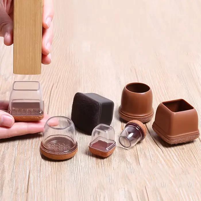 Protecteurs de pieds de chaise pour sols en bois dur, coussinets en feutre optique, couvre-pieds de