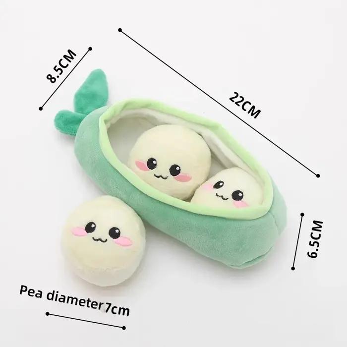 Jouet en peluche coquille de pois mignon avec son pour chiens petite taille stimulation olfactive intelligence interaction gameplay occasionnelle festive