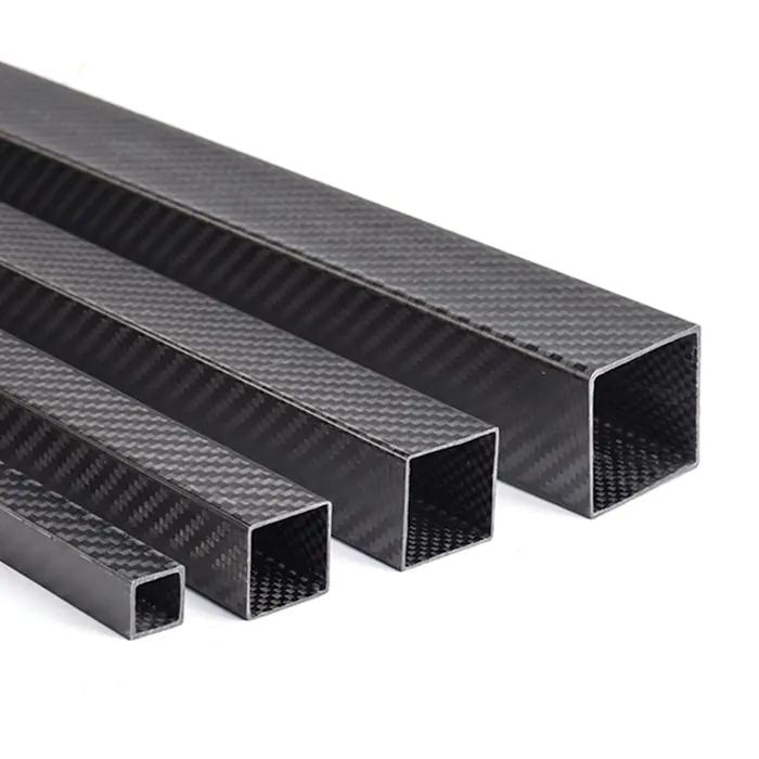 Tube carré en fibre de carbone 3K