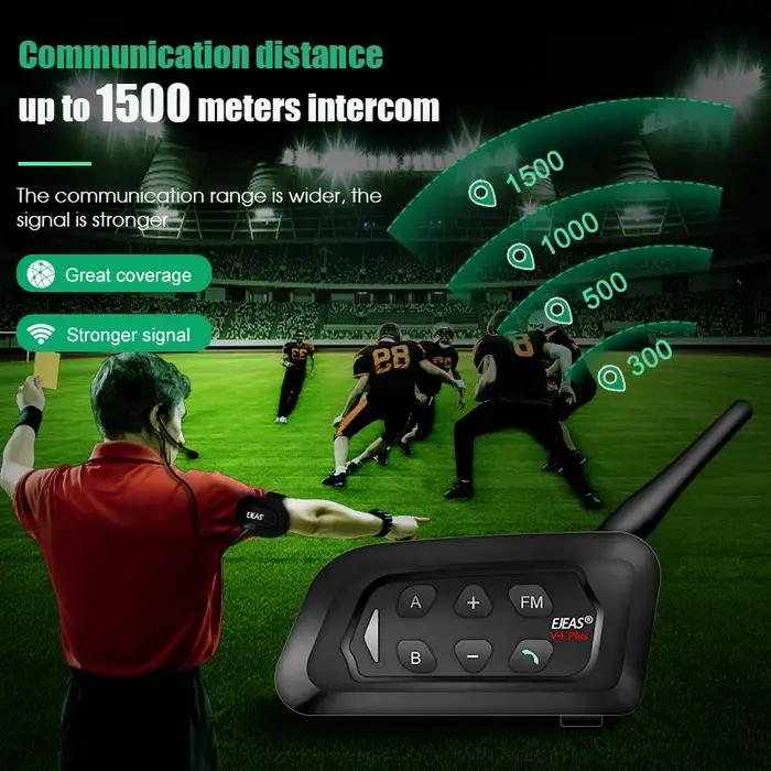 EJEAS V4C PLUS + V6C PROx2 Football 3 arbitre Interphone casque 1200M Football Full Duplex Bluetooth