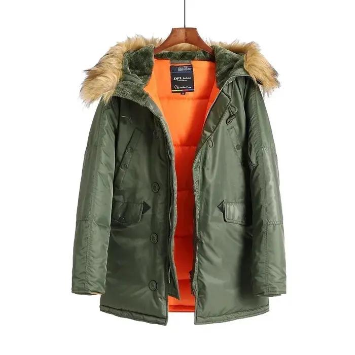 Grand Parka Homme Imperméable Épais à Capuche Taille Large pour Hommes Occasions Décontractées Automne Hiver