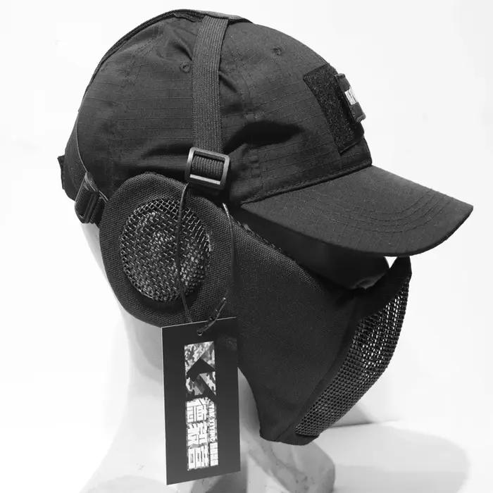 TAK YIYING Hunting Foldable Mesh Mask With Ear Protection With Cap for Airsoft P