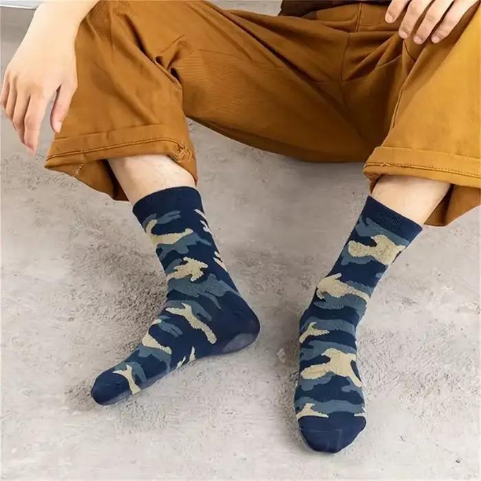 Chaussettes camouflage mi-mollet homme 3/12 paires - Style urbain anti-odeurs respirant toutes saisons