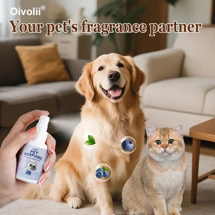 Spray désodorisant pour chiens et chats parfum naturel de myrtille format voyage senteur fraîche pour l'entretien hygiène des animaux de compagnie occasionnels
