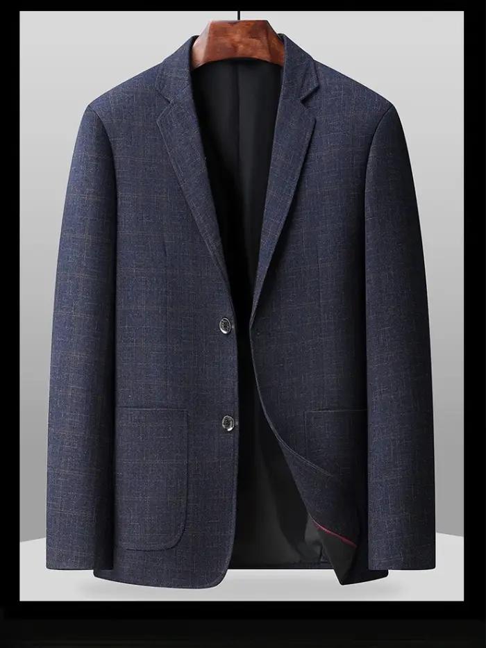 La nouvelle veste de costume classique à col à carreaux, style business décontracté, pour hommes, co