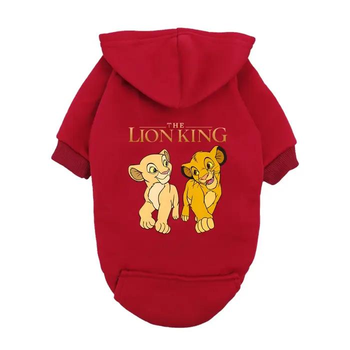 Sweat à capuche pour chien Roi Lion - Pull mignon pour chiot Simba Nala pour chiens de petite taille - Tenue de vêtements pour animaux de compagnie en polaire bleue