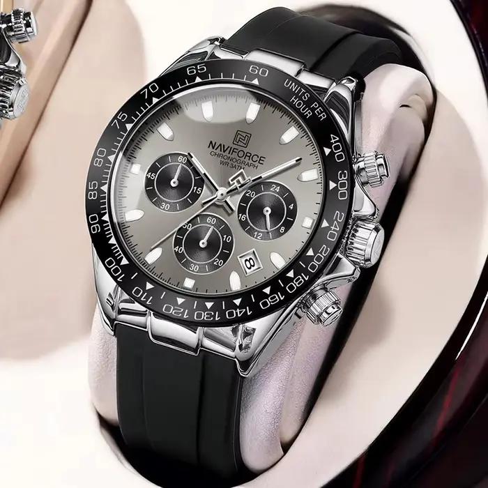 Montre homme NAVIFORCE sport décontractée étanche - Chronographe quartz bracelet silicone lumineux relogio masculino