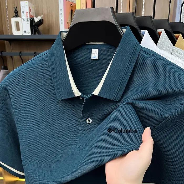 Polo en coton pur confortable pour homme, marque de vêtements de luxe, design classique à lettres, respirant, décontracté, à manches courtes, pour l'été