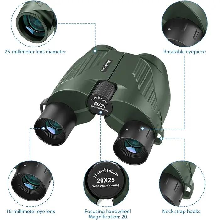 Jumelles Compactes Adultes Puissantes 20x25 Mini pour Enfants Observation Ornithologique Voyage Concert Chasse