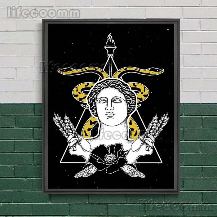 Affiche imprimée déesse de la lune et de la chasse toile abstraite peinture huile décor mural occasions spéciales