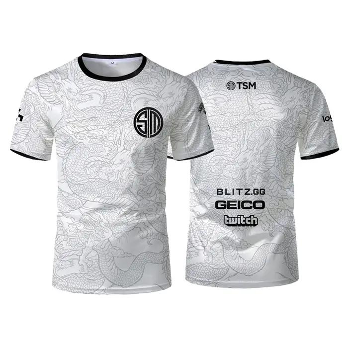 E-sport jeu équipe uniforme Tsm hommes formation respirant séchage rapide sport tops dragon motif mode surdimensionné t-shirt enfants