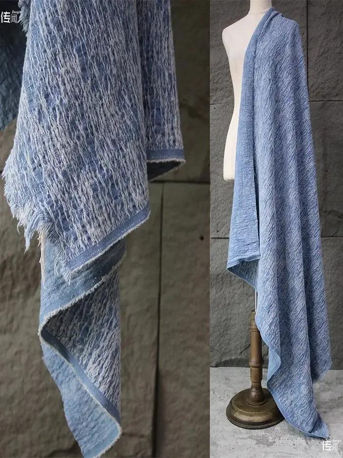Tissu Denim Jacquard pour lignes épaisses, sacs, chaussures, vestes, vêtements de styliste, matériel de couture, bricolage, tissu au mètre