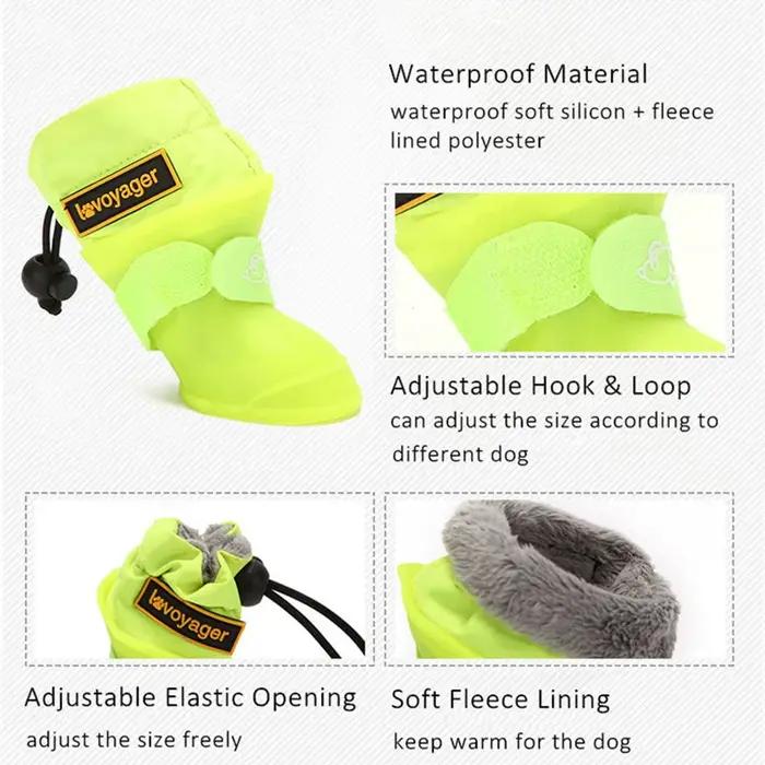 4 pièces/ensemble bottes de pluie pour chien imperméable chaussures
