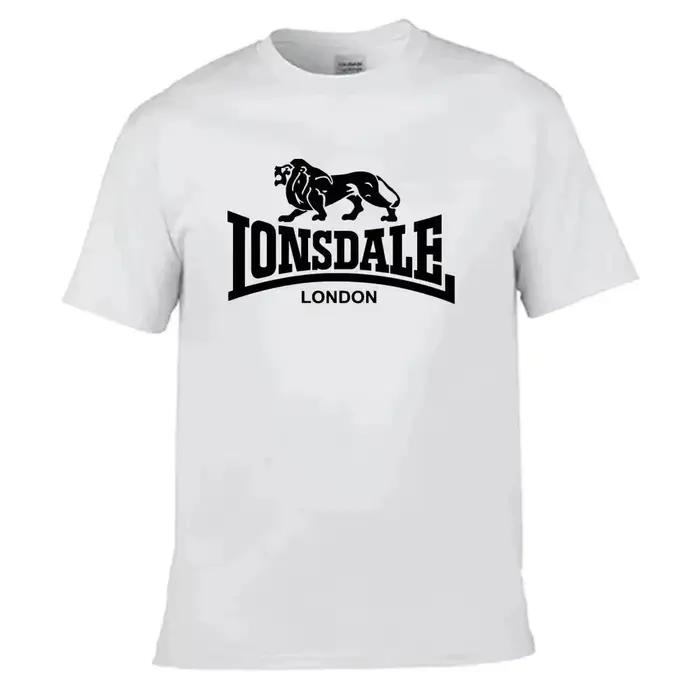 T-shirt à manches courtes pour homme avec imprimé Lion Lonsdale, style streetwear ample et confortab