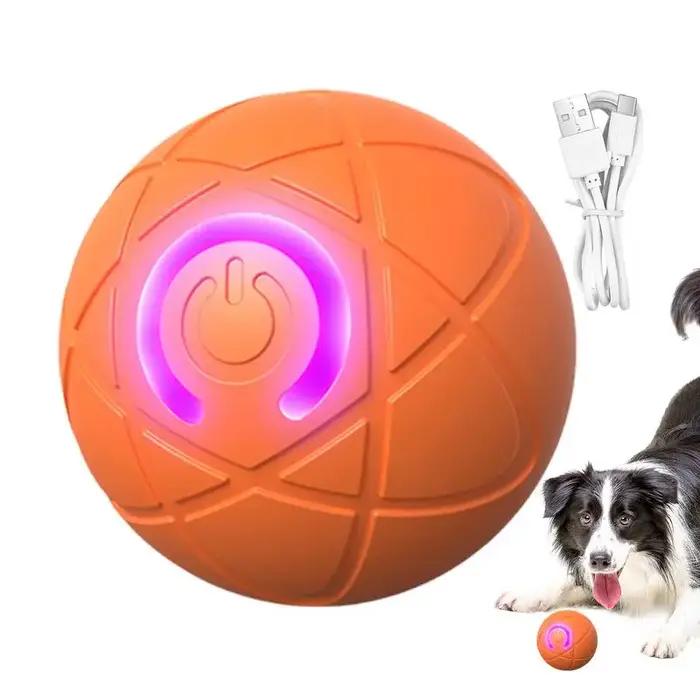 Boule roulante automatique en polaire pour chiens, jouet interactif et sécuritaire pour extérieur, occasions spéciales et quotidienne