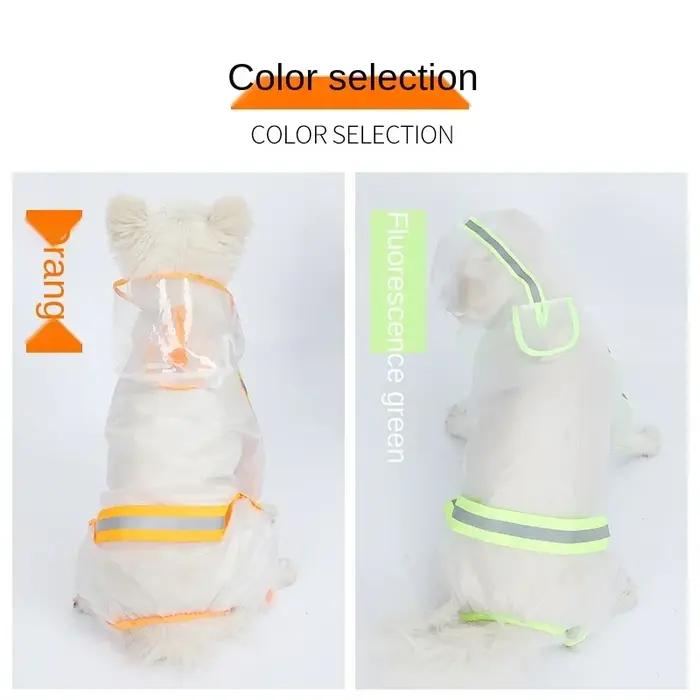 Imperméable à capuche transparent pour animaux de compagnie