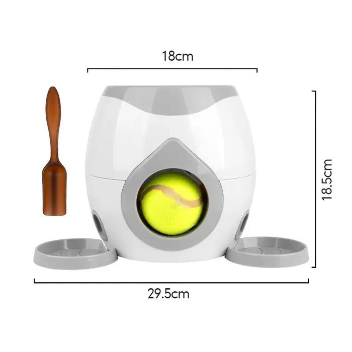 Lanceur de balles intelligent pour chiens avec distributeur de friandises, machine à récompenses alimentaires et balles de tennis pour petits chiens occasionnellement amusantes et instructives