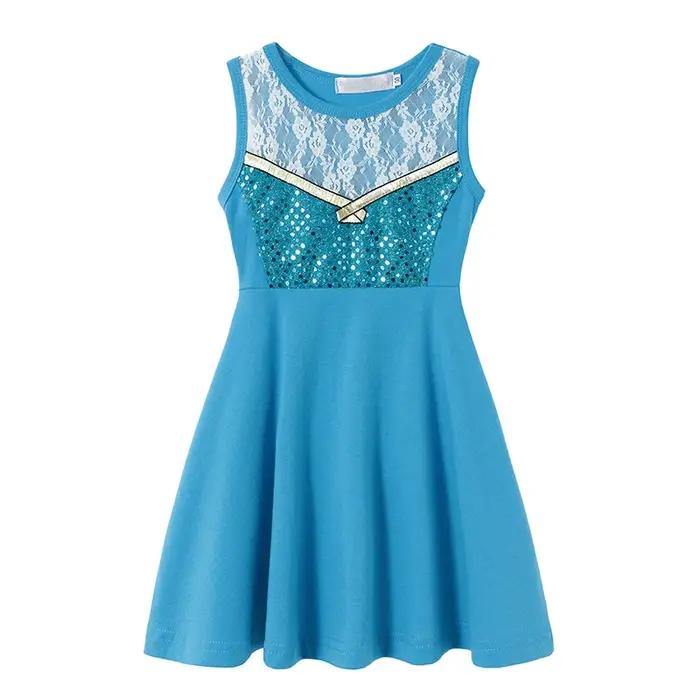 2025 été Elsa Anna tenue décontractée filles coton vêtements enfants sans manches a-ligne robe bébé