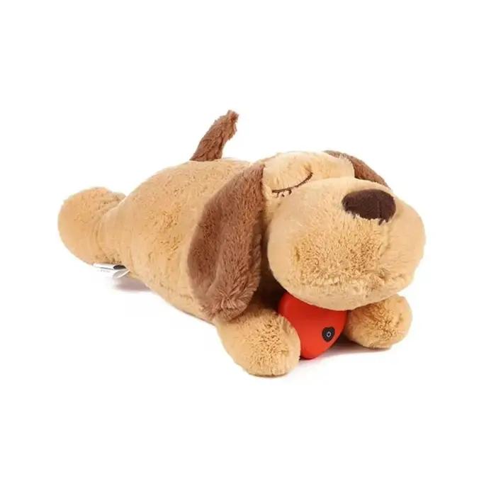 Mignon chiot en peluche doux, aide au sommeil, avec rythme cardiaque, pour l'entraînement comporteme