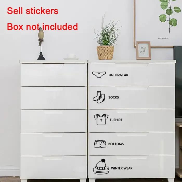 Autocollants de classification de vêtements, 7 pièces, autocollants de logo pour vêtements, étiquettes pour sous-vêtements et chaussettes, autocollants de placard pour l'organisation de la chambre des