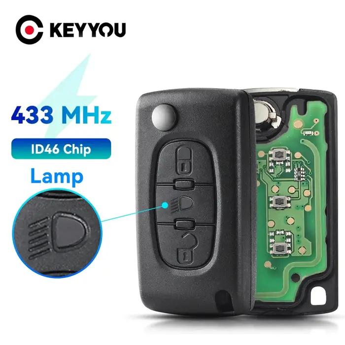 KEYYOU pour citroën C5 X7 C2 C3 C4 Grand Picasso Berlingo C6 C8 3 boutons lumière clé de voiture à d