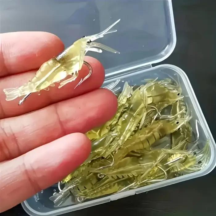 Ensemble de leurres artificiels en forme de crevettes pour pêche en bateau océanique plage lac rivière réservoir d'étang stream pêche en roche océanique gestion