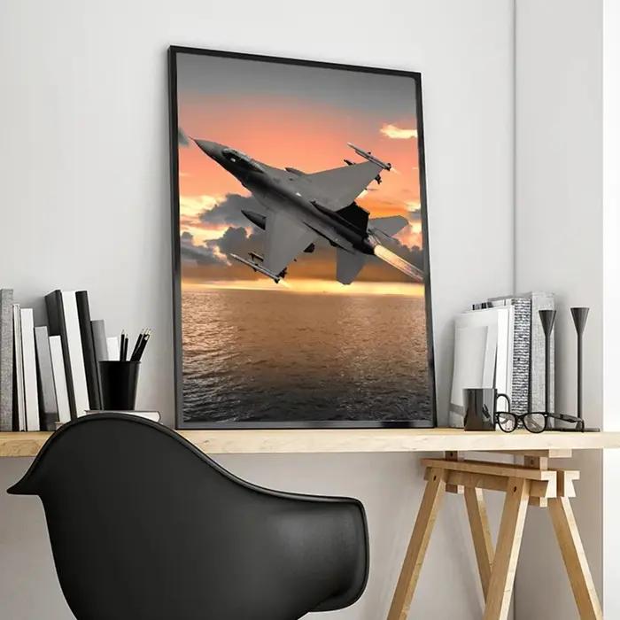 Toile de chasseur de l'armée de l'air militaire peinture HD impression sur toile coton moderne nature morte pour salon et bureau occasions spéciales