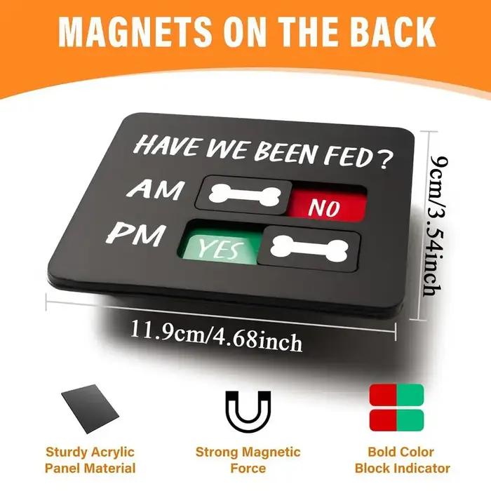 Panneau magnétique en acrylique pour réfrigérateur, rappel d'alimentation pour chien, 'Avec ou sans