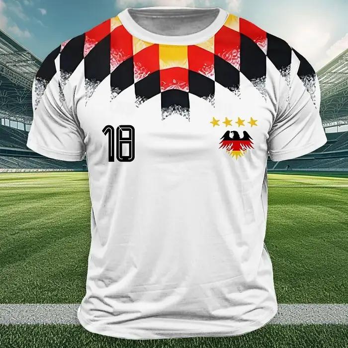 T-shirt national allemand imprimé pour hommes décontracté et confortable à manches courtes pour les occasions estivales et printanières