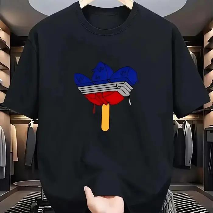 Marque à la mode américaine 2025 été nouveaux hommes et femmes épais coton à manches courtes T-shirt