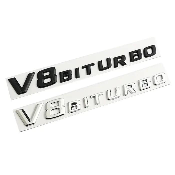 Badge emblème de garde-boue de voiture V8 BITURBO 4MATIC + pour Mercedes Benz AMG W117 W212 W213 W20