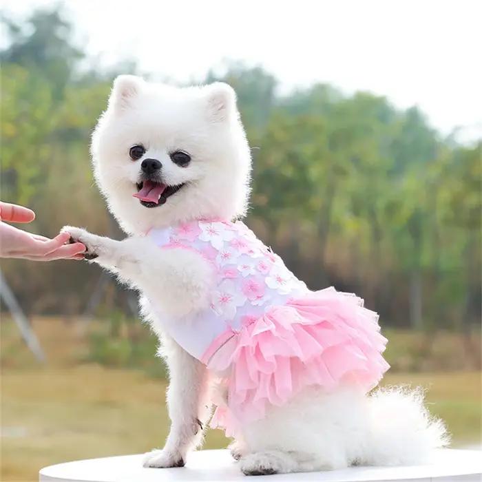 Robe florale pour chien pour petites races – Polyester tissé