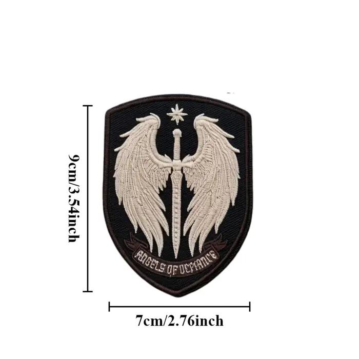 Patch brodé Épée de l'Archange Anges de la Défiance, Badge moral tactique auto-agrippant, Patch aile