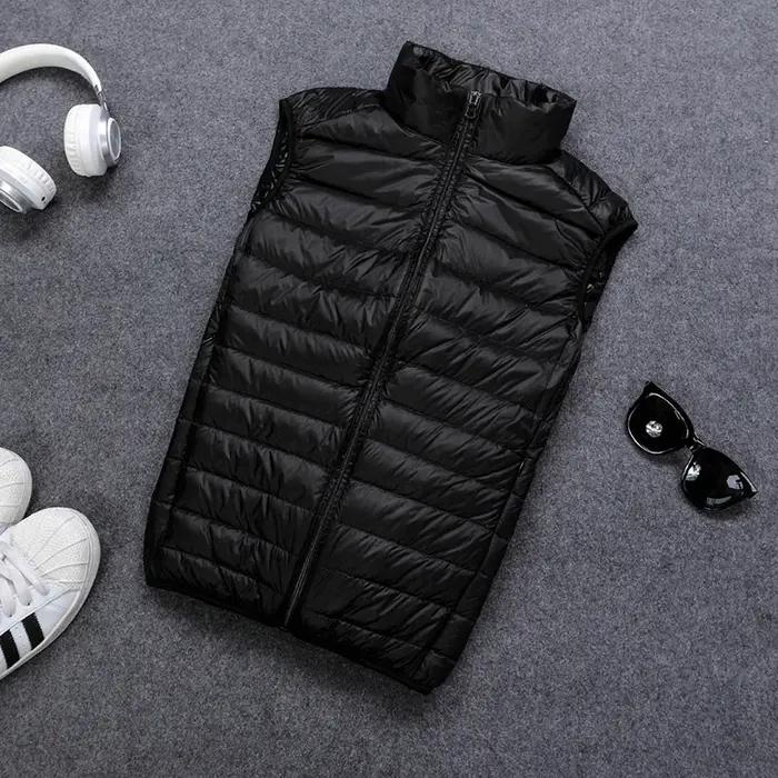 Automne et hiver hommes 90% duvet de canard blanc gilet décontracté léger vers le bas chaud solide s