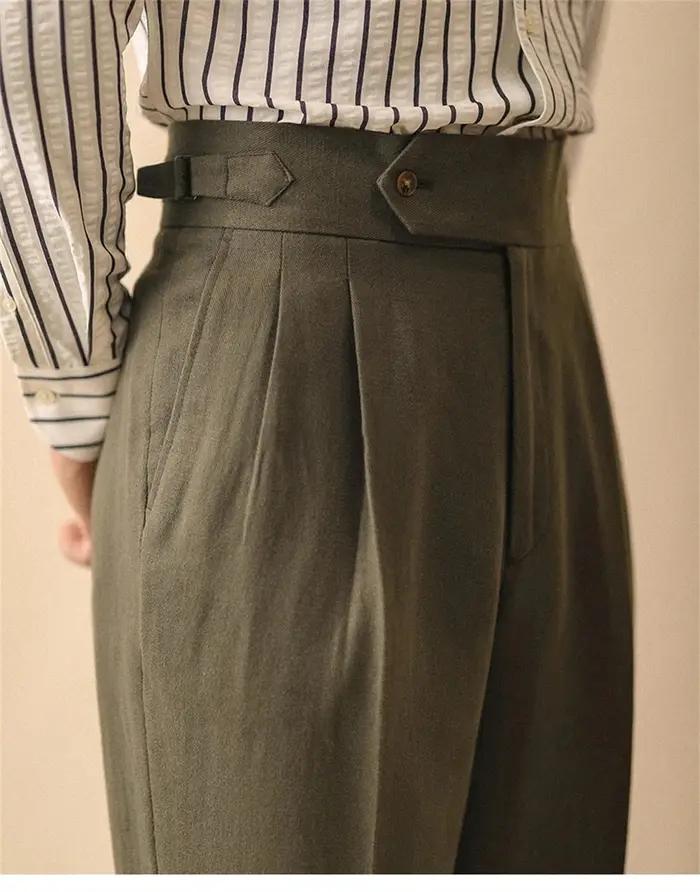 Pantalon droit en lin pour hommes d'affaires d'été Gentleman Naples