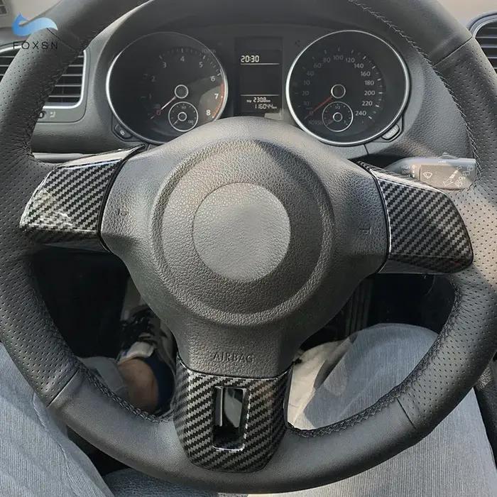 Couvercle de panneau de volant en Fiber de carbone, accessoires de voiture, garniture intérieure pou