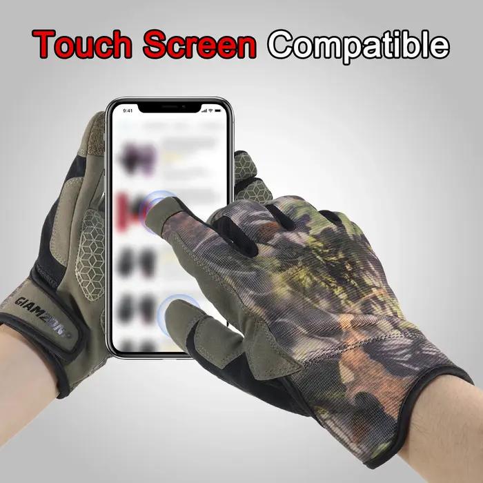 Gants camouflage homme prise ergonomique écran tactile pour pêche randonnée mécanique chasse