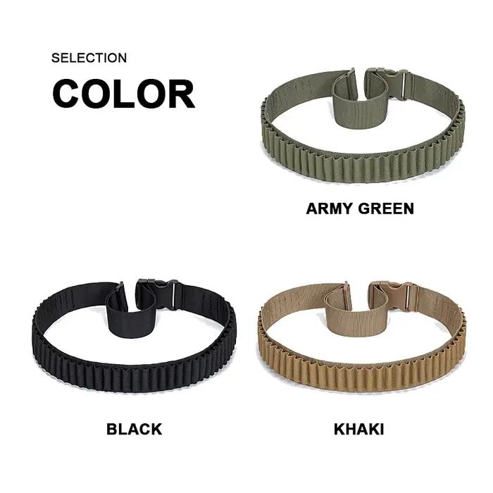 Ceinture de munitions en nylon 600D pour chasse et tir sportif, support de coques de 50 tours, adaptable et résistant