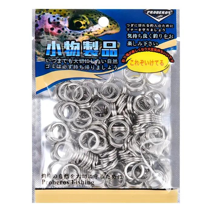PROBEROS 50pcs anneaux fendus de pêche pour appât manivelle argent acier inoxydable 0 # -12 # Acce