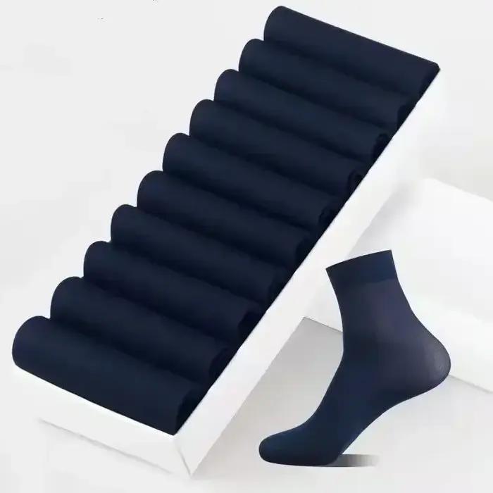 10 Paires Chaussettes Homme Été Soie Glacée - Ultra Fines Respirantes Printemps Bureau Fibre Bambou