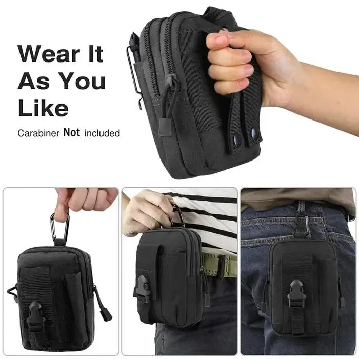 Pochette Molle Multifonctionnelle en Nylon 600D pour Chasseurs Occasions Spéciales Sac Banane Tactique